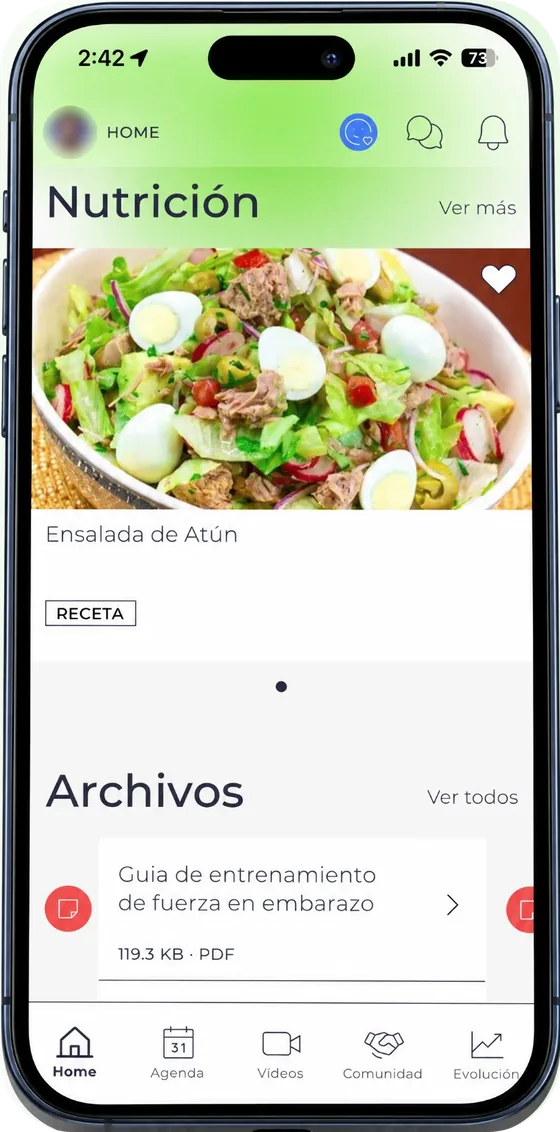 Club Fito Fitness App: Nutrición